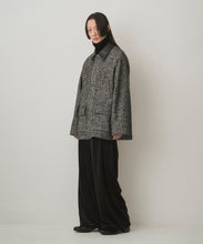 画像をギャラリービューアに読み込む, LEATHER COLLAR RIDING JACKET (HERRINGBONE)