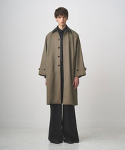 画像をギャラリービューアに読み込む, LEATHER COLLAR BALMACAAN COAT