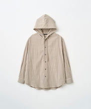 Load image into Gallery viewer, WASHED MINI CHECK HOODED SHIRT