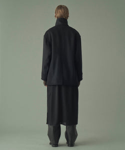 BEAVER MELTON STAND COLLAR COAT
