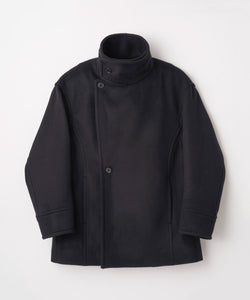 BEAVER MELTON STAND COLLAR COAT
