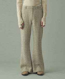 LAME TWEED FLARE PANTS