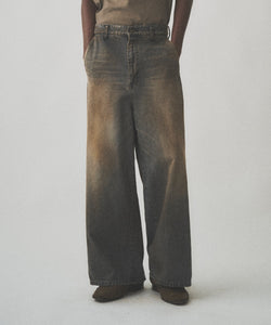 RUST WIDE DENIM PANTS