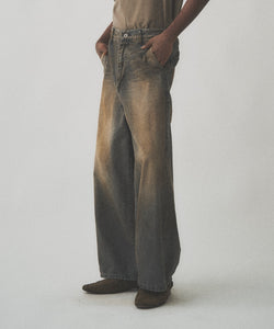 RUST WIDE DENIM PANTS