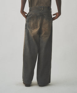 RUST WIDE DENIM PANTS