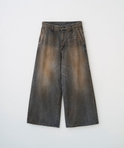 RUST WIDE DENIM PANTS