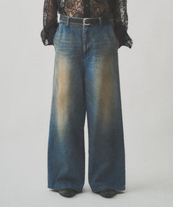 RUST WIDE DENIM PANTS