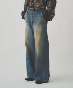 RUST WIDE DENIM PANTS