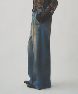 RUST WIDE DENIM PANTS