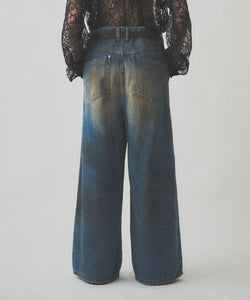 RUST WIDE DENIM PANTS