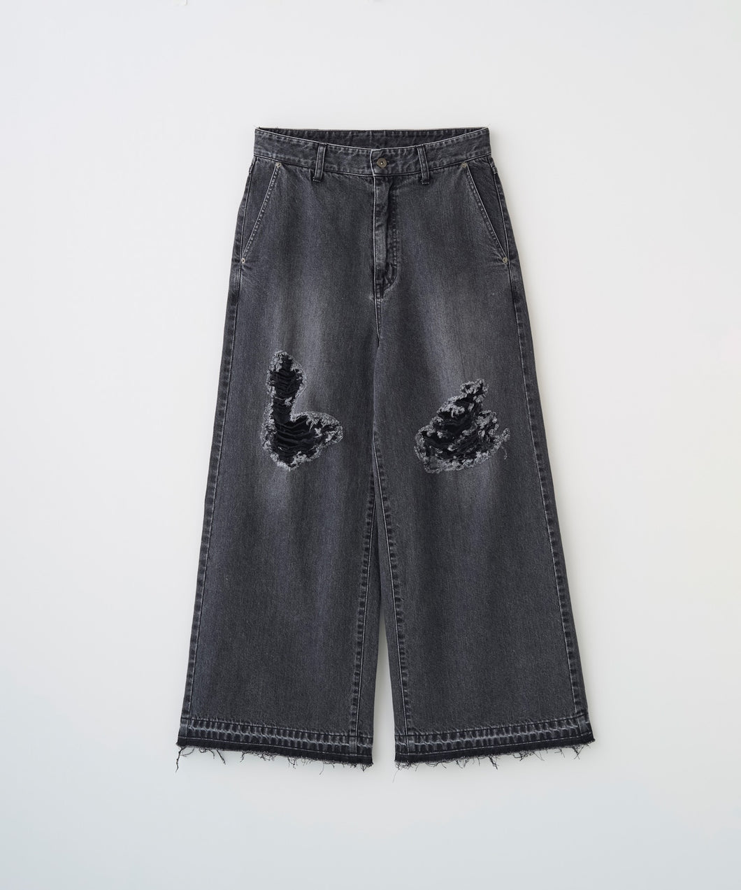 DAMAGE WIDE DENIM PANTS