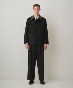 LEATHER COLLAR RIDING JACKET