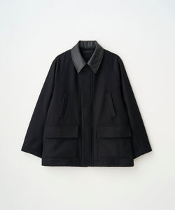 LEATHER COLLAR RIDING JACKET
