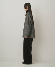 画像をギャラリービューアに読み込む, LEATHER COLLAR RIDING JACKET (HERRINGBONE)
