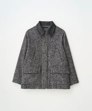 画像をギャラリービューアに読み込む, LEATHER COLLAR RIDING JACKET (HERRINGBONE)
