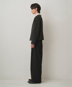 FANCY TWEED NO-COLLAR JACKET