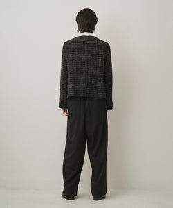 FANCY TWEED NO-COLLAR JACKET