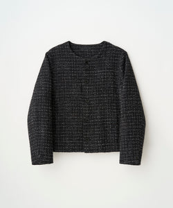 FANCY TWEED NO-COLLAR JACKET