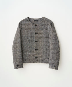 FANCY TWEED NO-COLLAR JACKET