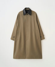 画像をギャラリービューアに読み込む, LEATHER COLLAR BALMACAAN COAT
