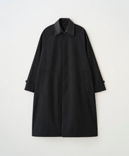 画像をギャラリービューアに読み込む, LEATHER COLLAR BALMACAAN COAT

