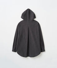 Load image into Gallery viewer, WASHED MINI CHECK HOODED SHIRT
