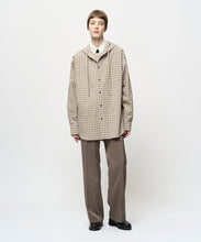 Load image into Gallery viewer, WASHED MINI CHECK HOODED SHIRT
