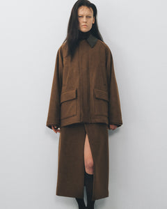LEATHER COLLAR RIDING JACKET